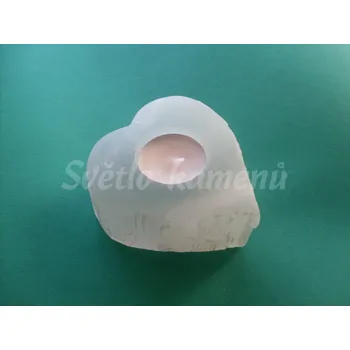 Svícen SVÍCEN SELENIT BÍLÝ - srdce