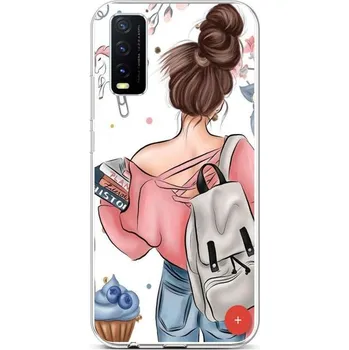 Pouzdro na mobilní telefon Kryt Vivo Y20s silikon Dívka (obal neboli pouzdro na Vivo Y20s)