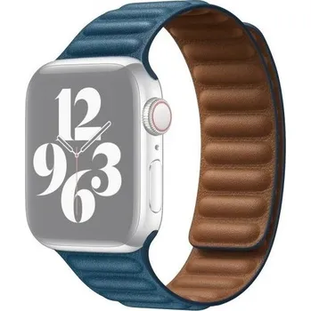 Řemínek na hodinky Řemínek kožený tah pro Apple Watch Ultra 49mm / 46mm / 45mm / 44mm / 42mm - modrý