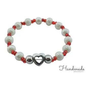 Náramek Doria Náramek SRDCE z korálků - perličky H005