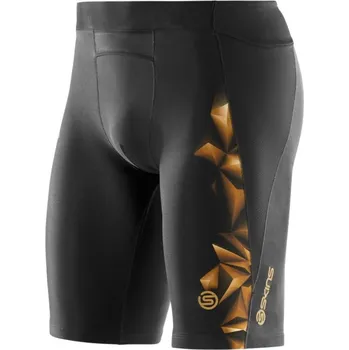 Pánské kraťasy SKINS A400 GOLD Mens Half Tights - Black (pánské aktivní kompresní kraťasy) M
