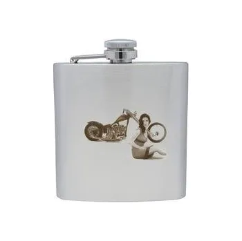 Placatka Nerezová placatka PLM020 - žena při motorce