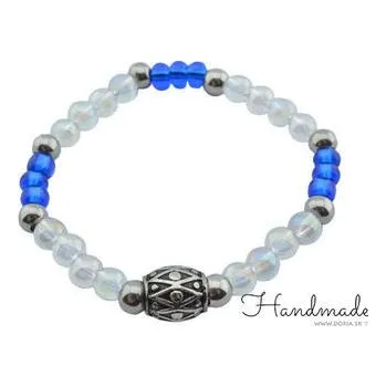 Náramek Doria Náramek z průsvitných a modrých korálků H043