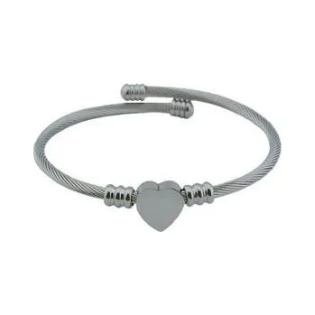 Náramek Doria Náramek stříbrný z oceli se srdíčkem L173