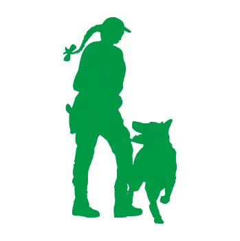 Samolepící dekorace Psovod 002 pravá (12 - zelená) SAMOLEPKA NA AUTO, NÁLEPKA, FÓLIE, POLEP, TUNING, VLASTNÍ TEXT, TISK, AUTOSAMOLEPKY.cz, POLEPY, OBRÁZEK, LOGO, 3D STICKERS