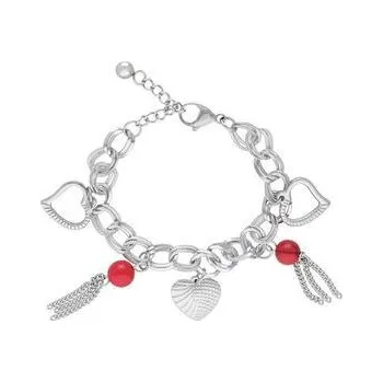 Náramek Doria Náramek stříbrný z oceli s přívěsky L271