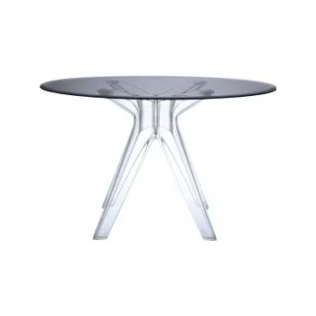 Jídelní stůl Sir Gio kulatá transparentní čirá kouřová