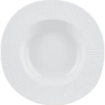 Talíř Porcelánový hluboký talíř s vroubky