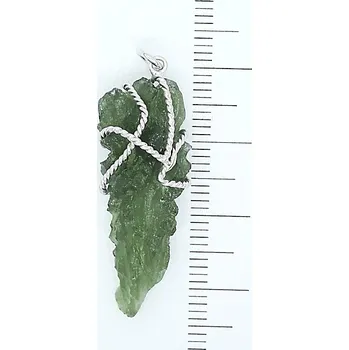 Přívěsek Přírodní vltavín Besednice, stříbrný přívěsek, 3,15 g