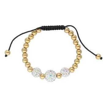 Náramek Doria Náramek korálkový na šňůrce zlatý z oceli L457