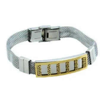 Náramek Doria Náramek s destičkou z oceli stříbrný L444