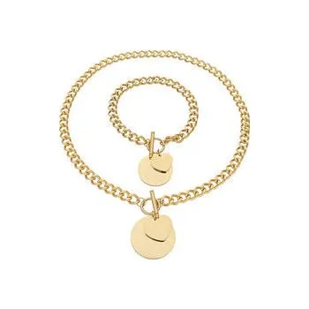 Souprava šperků Doria Set šperků z oceli zlatý SRDÍČKA B077