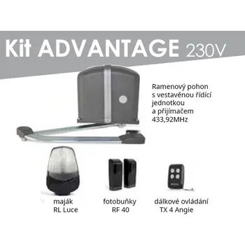 KIT Advantage 230V 1-1 - ramenové pohony - výhodná sada pohonu a příslušenství pro jednokřídlové brány do 3m Strana: levá