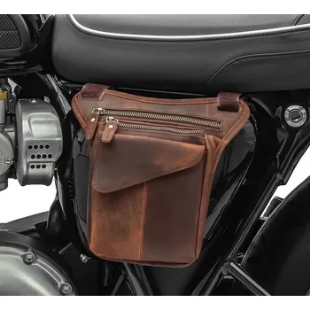 Zavazadlo na motocykl Kožená boční retro moto brašna malá hnědá