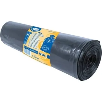 Pytle na odpadky Pytel na odpad 70 x 110 cm, 120 l, 80 mic, 15 ks, černý