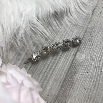 Ozdoba do vlasů Sponka s krystalky stříbrná (SP90)