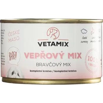 Krmivo pro psa Konzerva pro psy a kočky VETAMIX vepřový mix 405 g