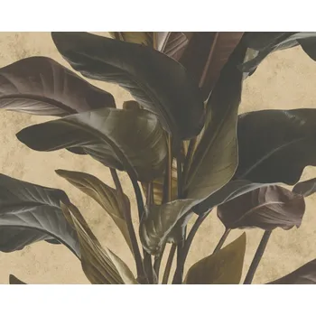 Tapeta Vliesová tapeta listy , s kovovým leskem, hnědá, černá, béžová 378624 / Tapety na zeď 37862-4 Metropolitan Stories 2 (0,53 x 10,05 m) A.S.Création