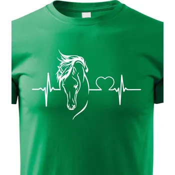 Chlapecké tričko Dětské tričko s koněm Tep a kůň 2, Barva Zelená, Velikost 110 cm/4 roky, Canvas Dětské tričko Bezvatriko.cz 0868