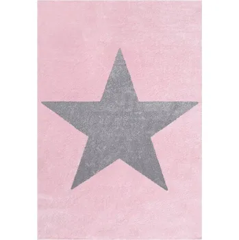 Koberec Livone Dětský koberec Happy Rugs STAR růžovo/stříbrný 100x160cm