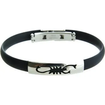 Náramek Doria Náramek ŠTÍR černý z kaučuku a oceli A066