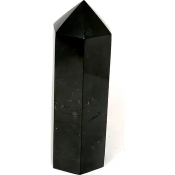 Sběratelství Šungitový krystal leštěný 7,5 cm – exklusivní kus z Karélie (Dekorativní šungitový kámen 7,5 cm)