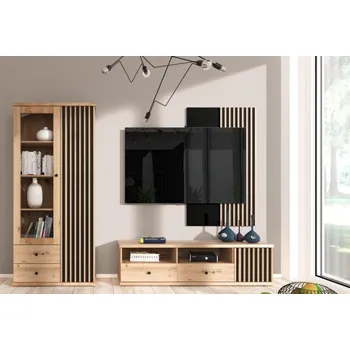 Obývací stěna Casarredo Obývací sestava BARBUS dub artisan/černá