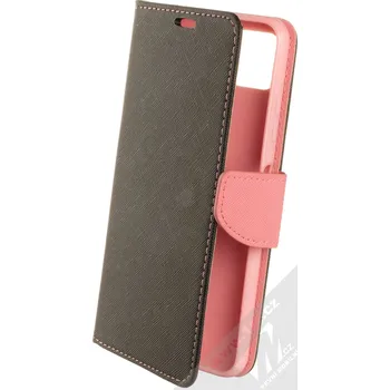 Pouzdro na mobilní telefon 1Mcz Fancy Book flipové pouzdro pro Samsung Galaxy A22 5G černá růžová (black pink)