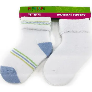 Světle modré pruhované kojenecké froté ponožky Laurence 12-18 měsíců
