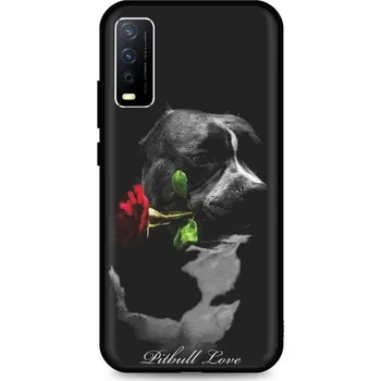 Pouzdro na mobilní telefon Kryt Vivo Y20s silikon Pitbull Love (obal neboli pouzdro na Vivo Y20s)