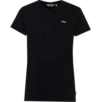 Pánské tričko Lee Cooper Essentials výstřih do V tričko pánské Barva: Černá, Velikost: S
