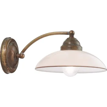 Nástěnné svítidlo Il Fanale 082.17.OV Country, rustikální nástěnná lampa z mosazi a benátského skla, 1x10W LED E14, prům. 20cm