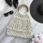 Síťovaná kabelka béžová DAVID JONES X471