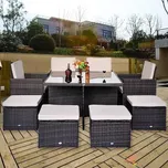 Luxusní zahradní polyratanová sestava Bertha | černo-hnědá