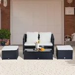 Zahradní polyratanová sestava Molli | černo-krémová