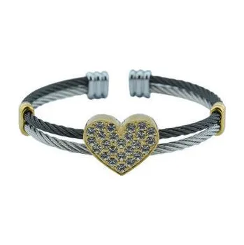 Náramek Doria Náramek z oceli s krystalovým srdcem L153