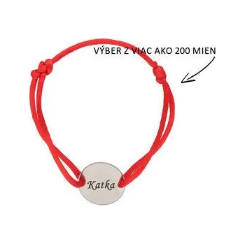 Náhrdelník Doria Náramek s gravírovaným textem na červené šňůrce