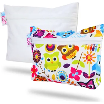Kosmetická taška Petit Lulu s.r.o. Malá taštička 2 ks (veselé sovičky, bílá)