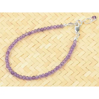 Náramek Ametyst náramek kuličky brus Ag 925/1000