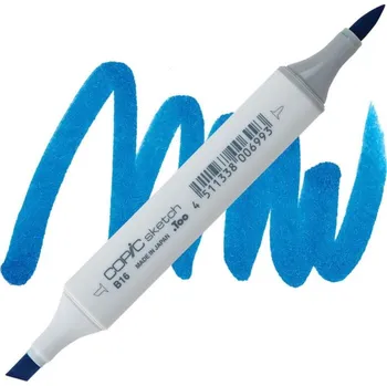 Lihová fixa COPIC Sketch oboustranná Brush & Chisel, B16 Cyanine blue