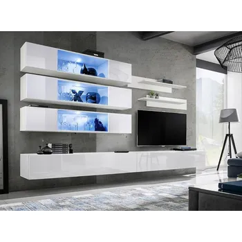 Obývací stěna Obývací Stěna Fly J+Sklo Bily Ww Fy J3