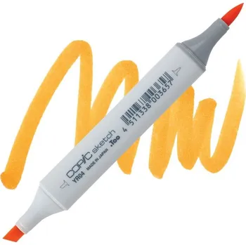 Lihová fixa COPIC Sketch oboustranná Brush & Chisel, YR04 Chrome orange