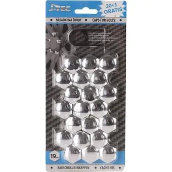 Tuning Kryty šroubů kol 19mm, sada 21ks - chrom