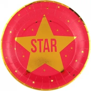 Party dekorace Santex Hollywood - Talířky papírové 22,5cm 10 ks
