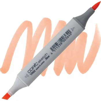 Lihová fixa COPIC Sketch oboustranná Brush & Chisel, YR02 Light orange