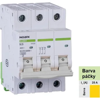 Jistič Noark 100415 Ex9BH 3P C25 Instalační jistič 10 kA, charakteristika C, 25 A, 3pól (Ex9BH 3P C25)