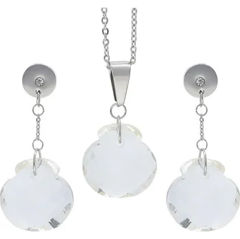 Souprava šperků Doria Set šperků z oceli stříbrný B059