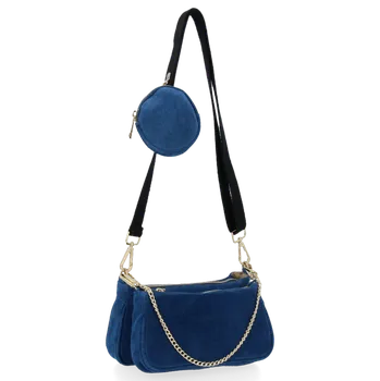 Kabelka Vittoria Gotti Kožené kabelka univerzální jeans