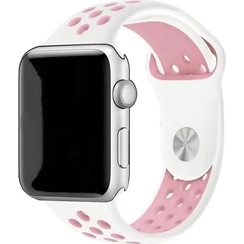 Příslušenství k chytrým hodinkám eses Silikonový řemínek pro Apple Watch - Bílo růžový, S, M, L - 42mm, 44mm, 45mm, 49mm