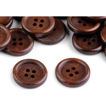 Knoflík Knoflík dřevěný Hnědý přírodní 20mm (Knoflík dřevěný Hnědý přírodní 20mm)